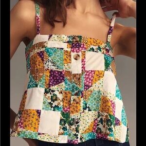 Anthro Pilcro Patchwork Button Boxy Vest Top Tank Small
Boho
Peasant
Hippie